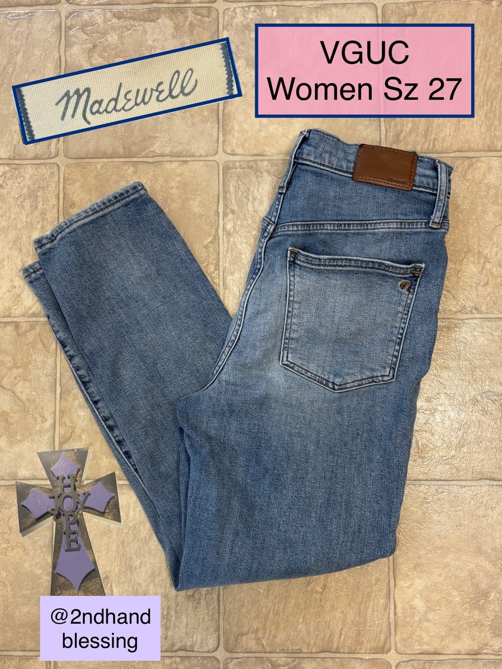 VGUC Madewell Perfect Vintage Jean Women Sz 27, M3114 High Rise